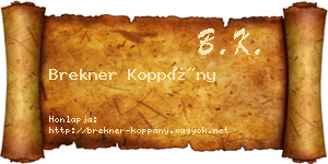 Brekner Koppány névjegykártya